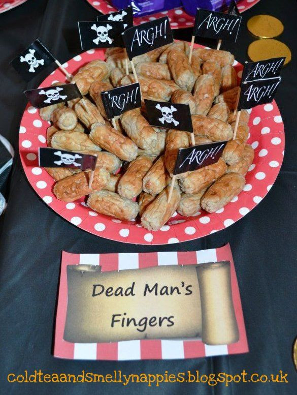 Pirate Party Finger Food Ideas
 Thrifty pirate party dead mans fingers in 2020