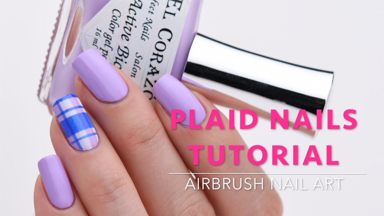 Plaid Nail Art Tutorial
 PLAID NAILS TUTORIAL AIRBRUSH NAIL ART