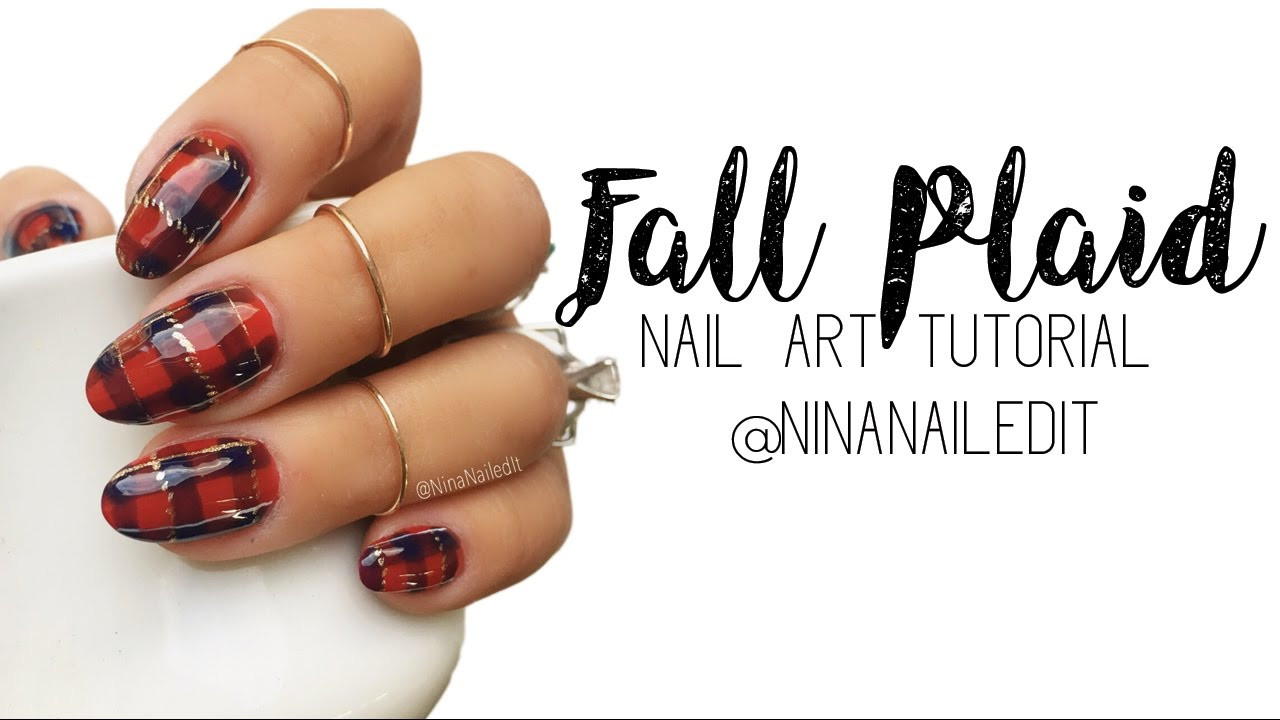 Plaid Nail Art Tutorial
 Hand Painted Plaid Nail Art