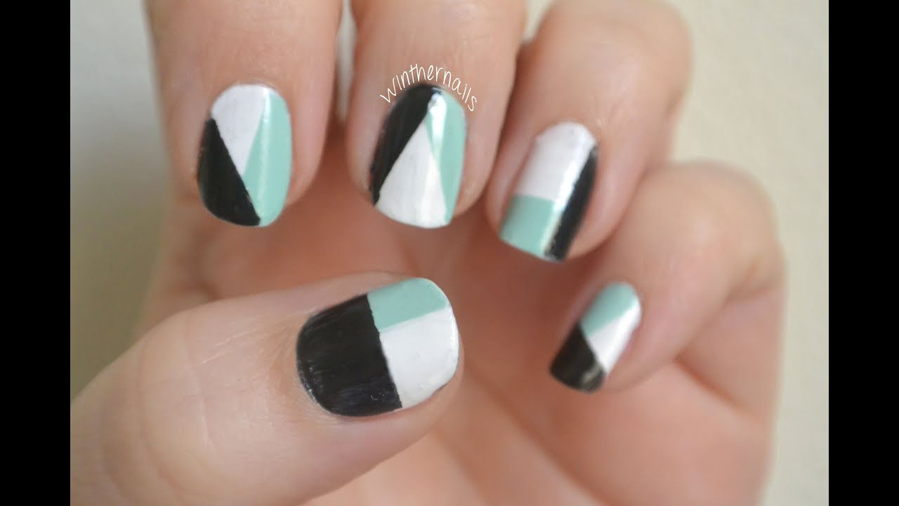 Plain Nail Ideas
 Easy and Simple Nail Art Color blocking with tape