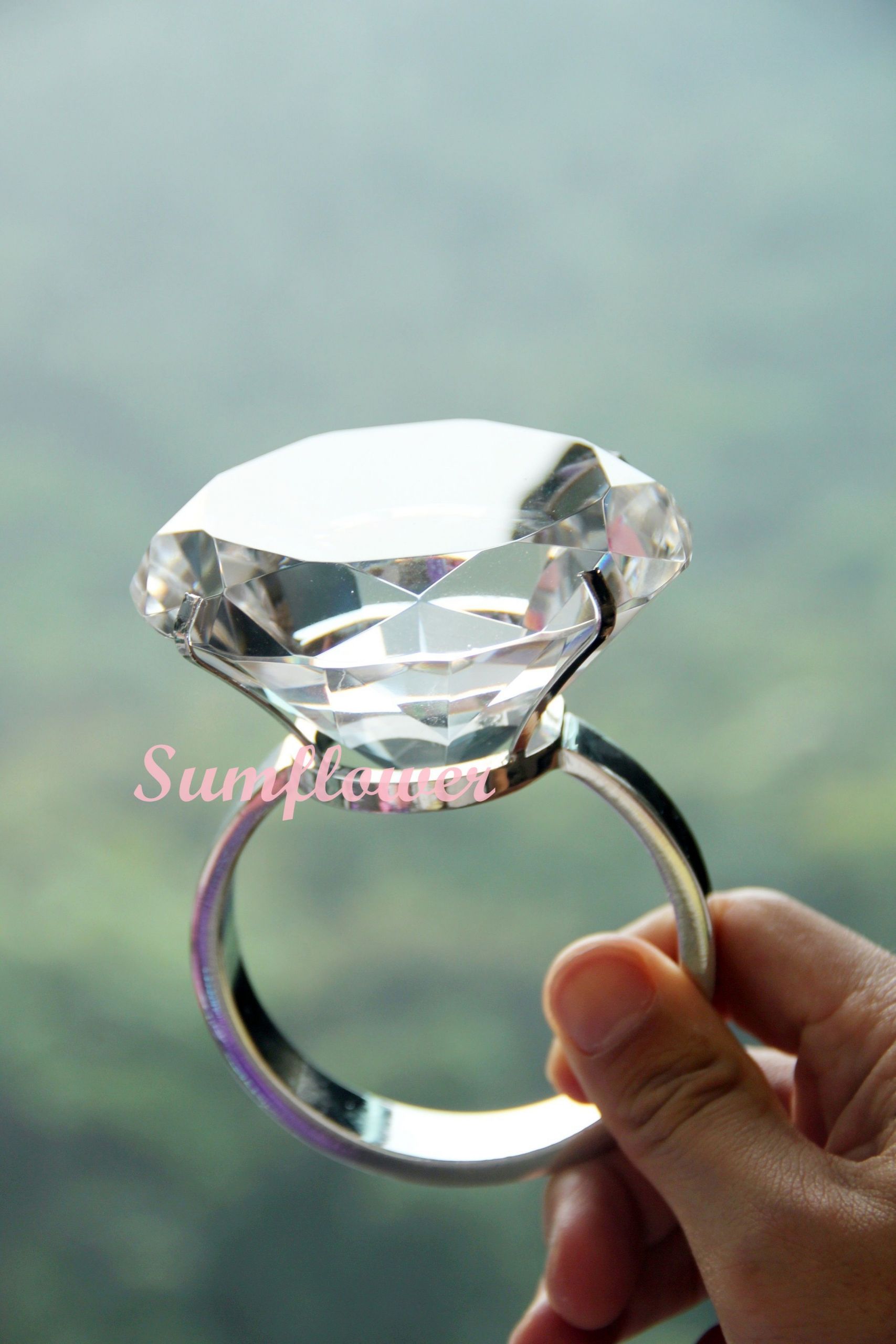 Plastic Wedding Rings
 Big Plastic Diamond Ring Diamond diameter 8 cm 超大粒仿鑽石戒指
