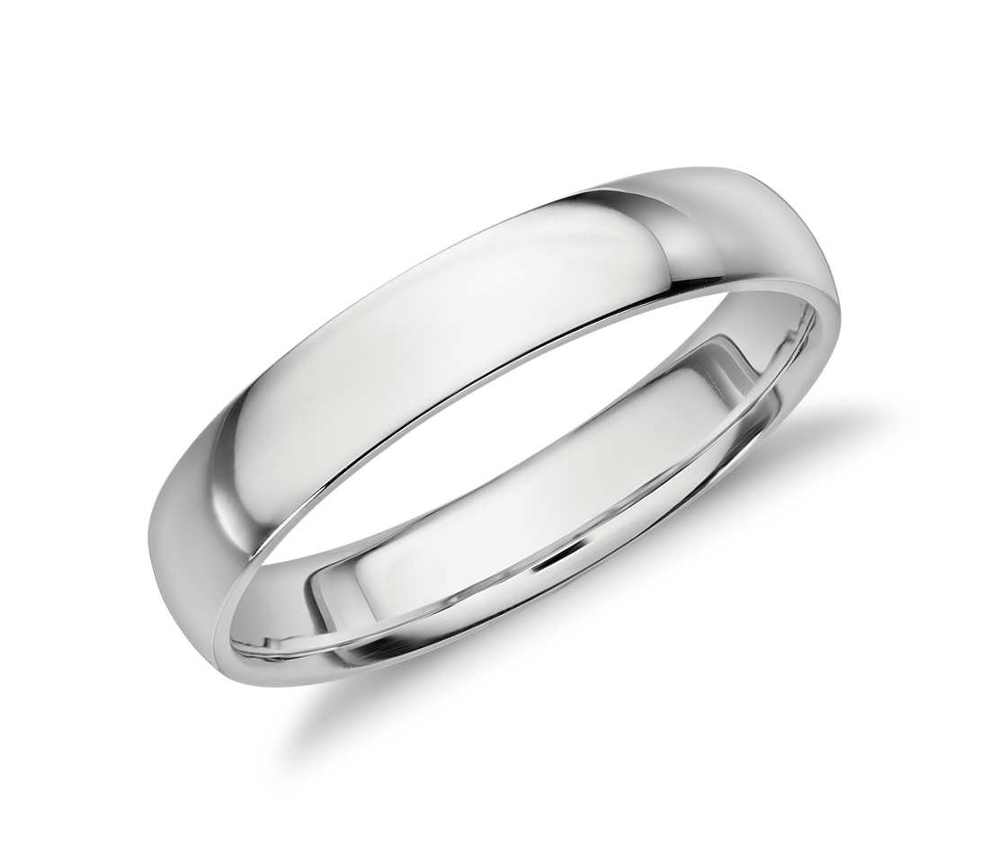 Platinum Wedding Bands
 Mid weight fort Fit Wedding Band in Platinum 4mm
