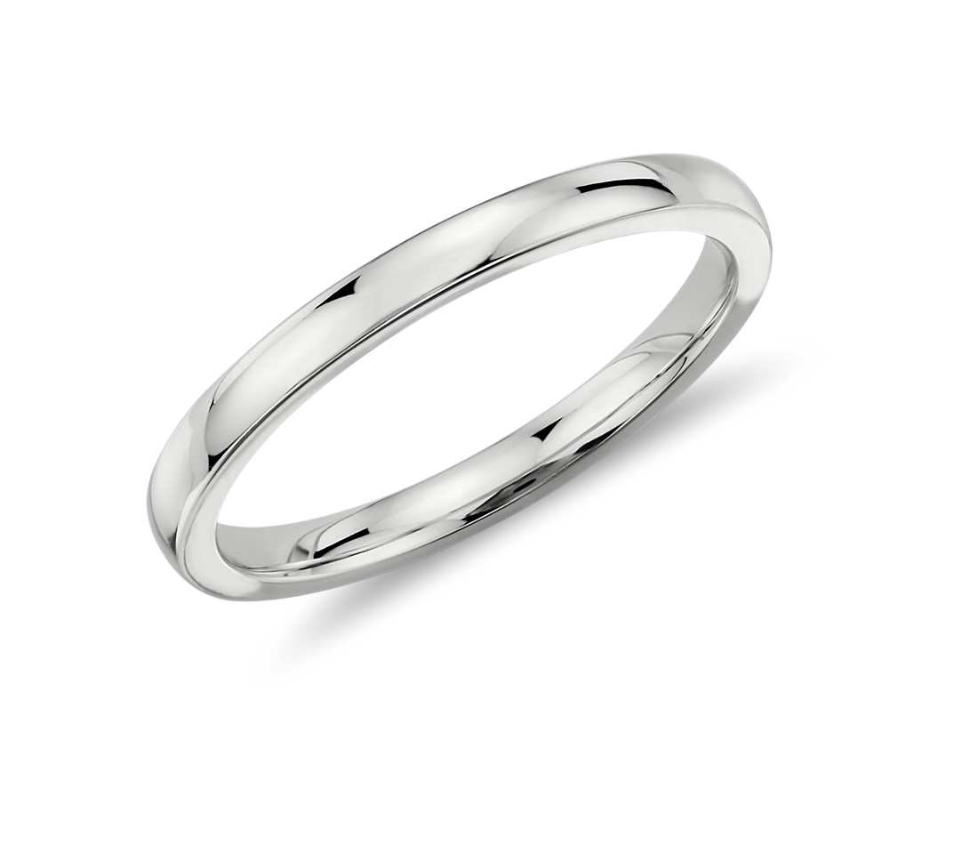 Platinum Wedding Bands
 Low Dome fort Fit Wedding Ring in Platinum 2mm