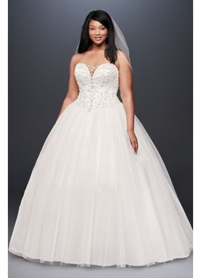 Plus Wedding Gowns
 Hand Beaded Illusion Plus Size Wedding Dress