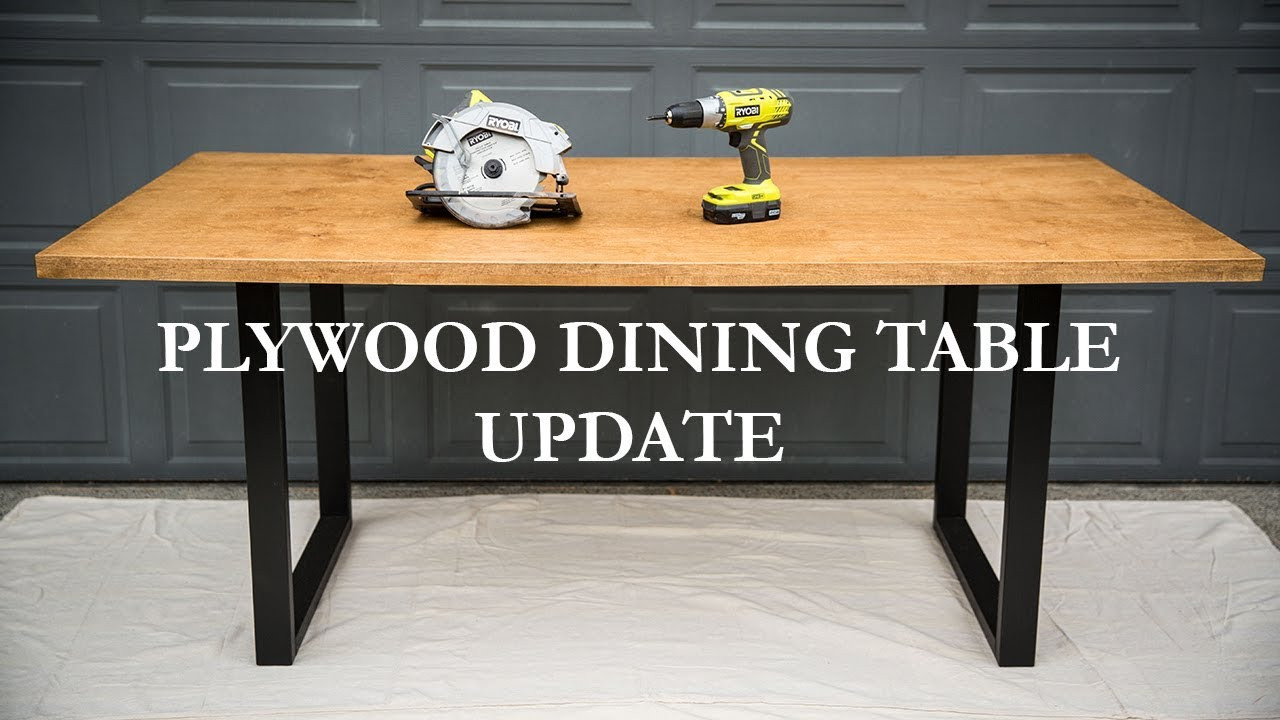 Plywood Table Top DIY
 UPDATE DIY Plywood Dining Table