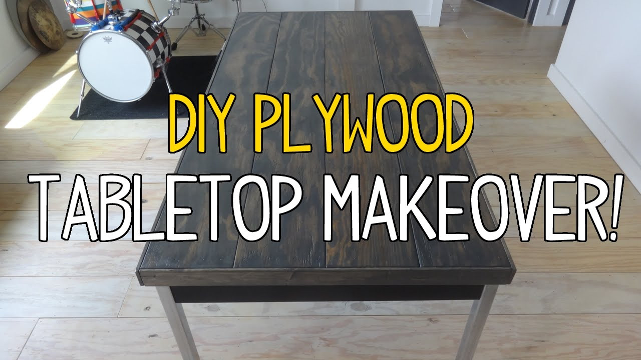 Plywood Table Top DIY
 Simple DIY Plywood Plank Tabletop Makeover