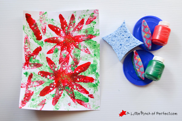 Poinsettia Craft For Kids
 Beautiful Sponge Painted Poinsettias A Simple Christmas