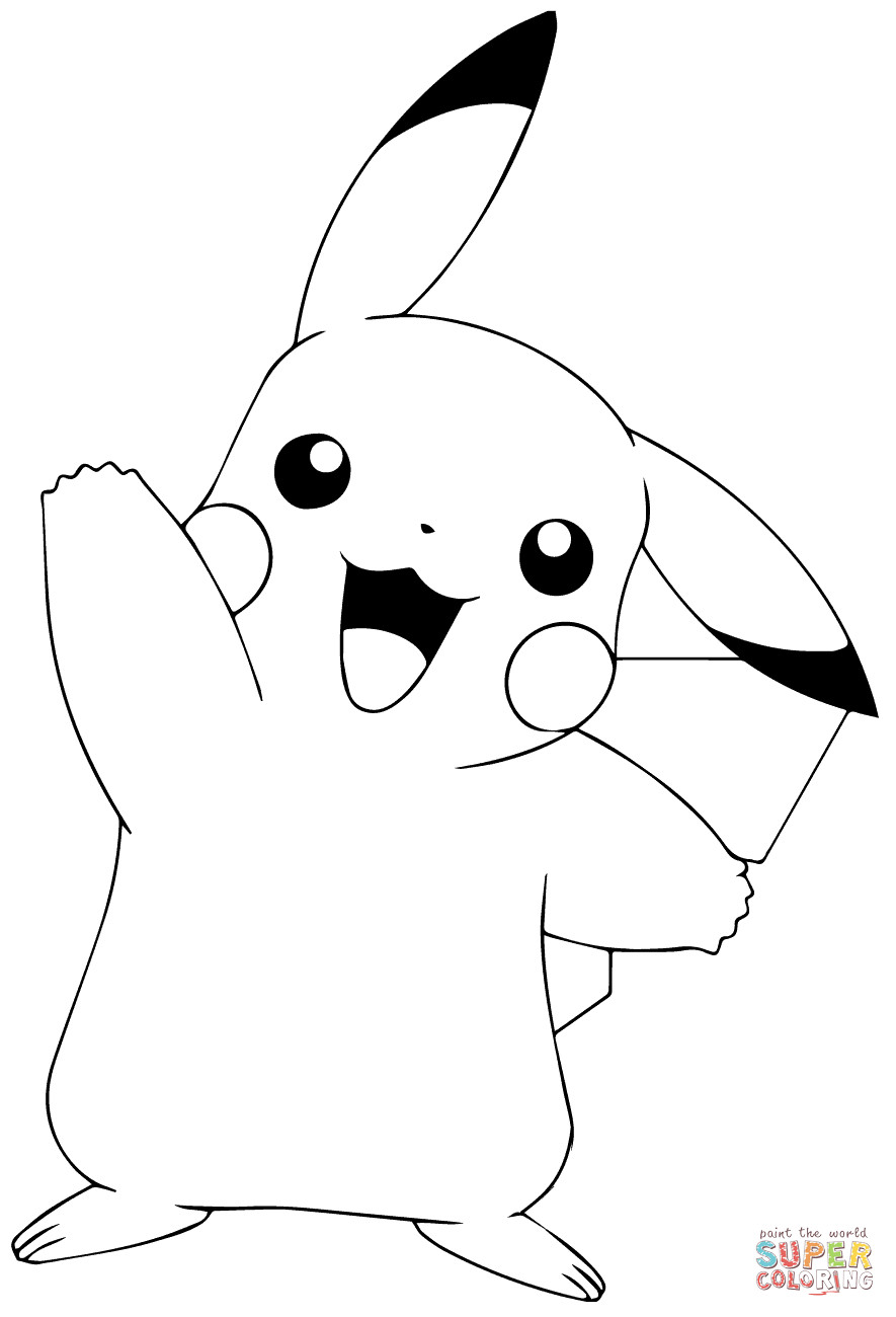 Pokemon Printable Coloring Pages
 Pokémon GO Pikachu Waving coloring page