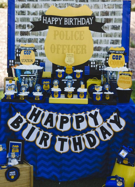 Police Birthday Party Ideas
 POLICE Party Police Backdrop Policeman by KROWNKREATIONS