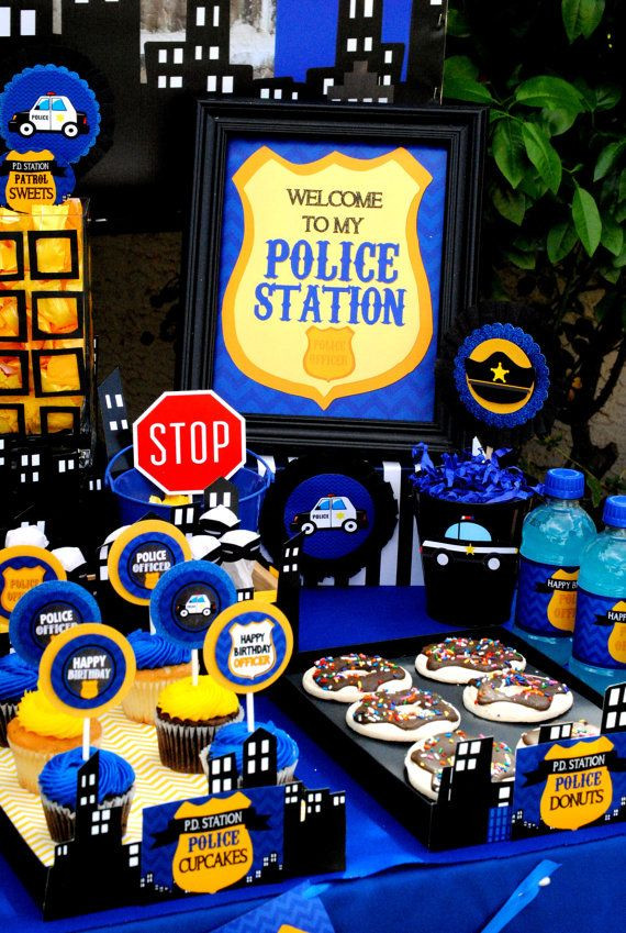 Police Birthday Party Ideas
 POLICE Party WEL E Sign Policeman Birthday by