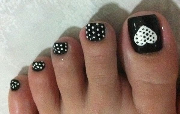 Polka Dot Toe Nail Designs
 38 Best Heart Nail Art Designs For Toe Nails
