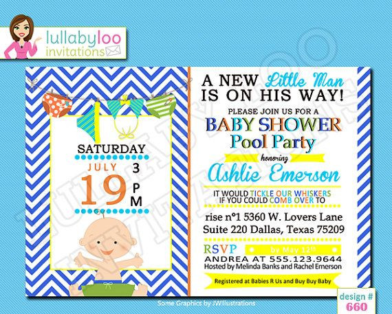 Pool Party Baby Shower Invitations
 Pool Party Baby Shower Invitations 660 Set of 12 by