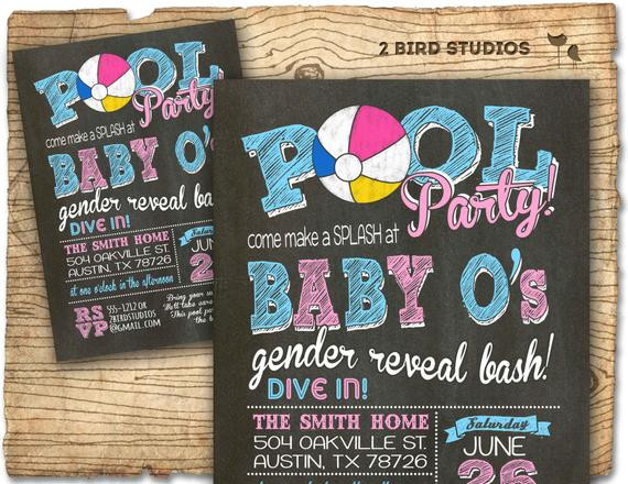 Pool Party Baby Shower Invitations
 pool party gender reveal invitation pool party baby shower