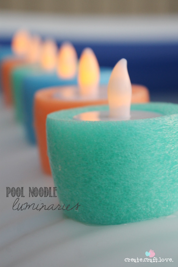 Pool Party Craft Ideas
 Make Pool Noodle Luminaries Dollar Store Crafts