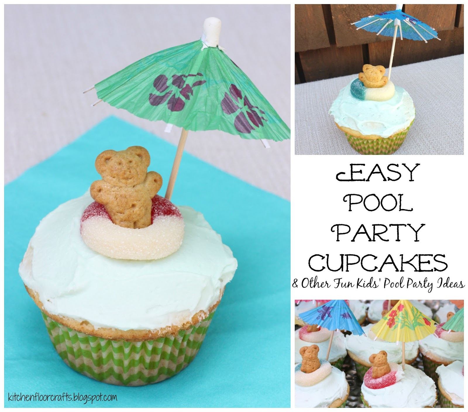Pool Party Craft Ideas
 Kitchen Floor Crafts Easy Pool Party Cupcakes & Pool