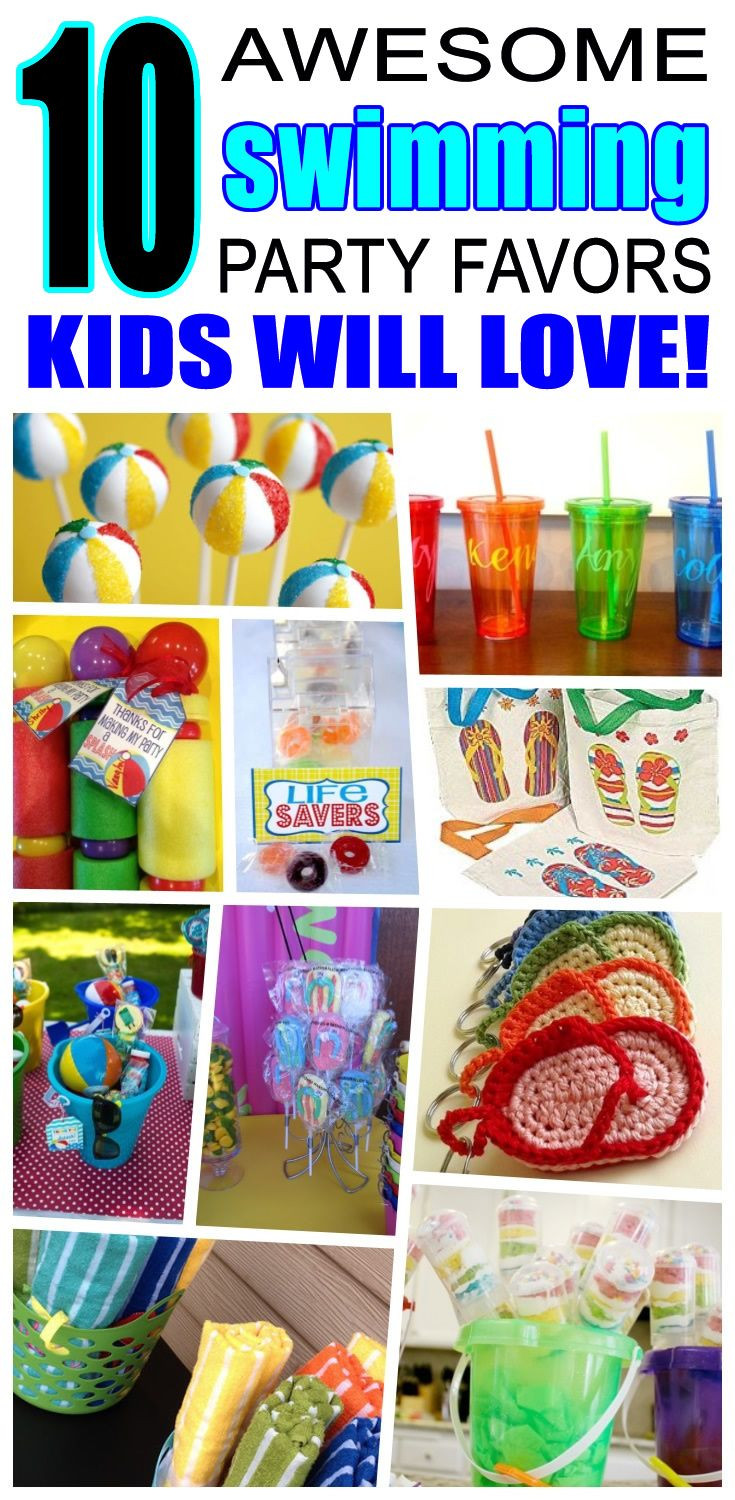 Pool Party Gift Bag Ideas
 Swimming Party Favor Ideas