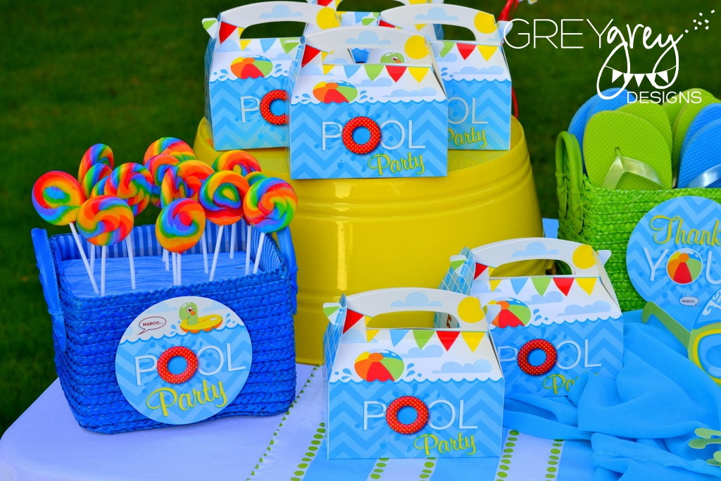 Pool Party Gift Ideas
 GreyGrey Designs My Parties Summer Pool Party by