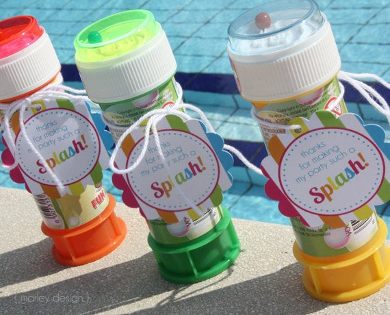 Pool Party Gift Ideas
 INSTANT DOWNLOAD Pool Party Favor Tags Birthday Printables