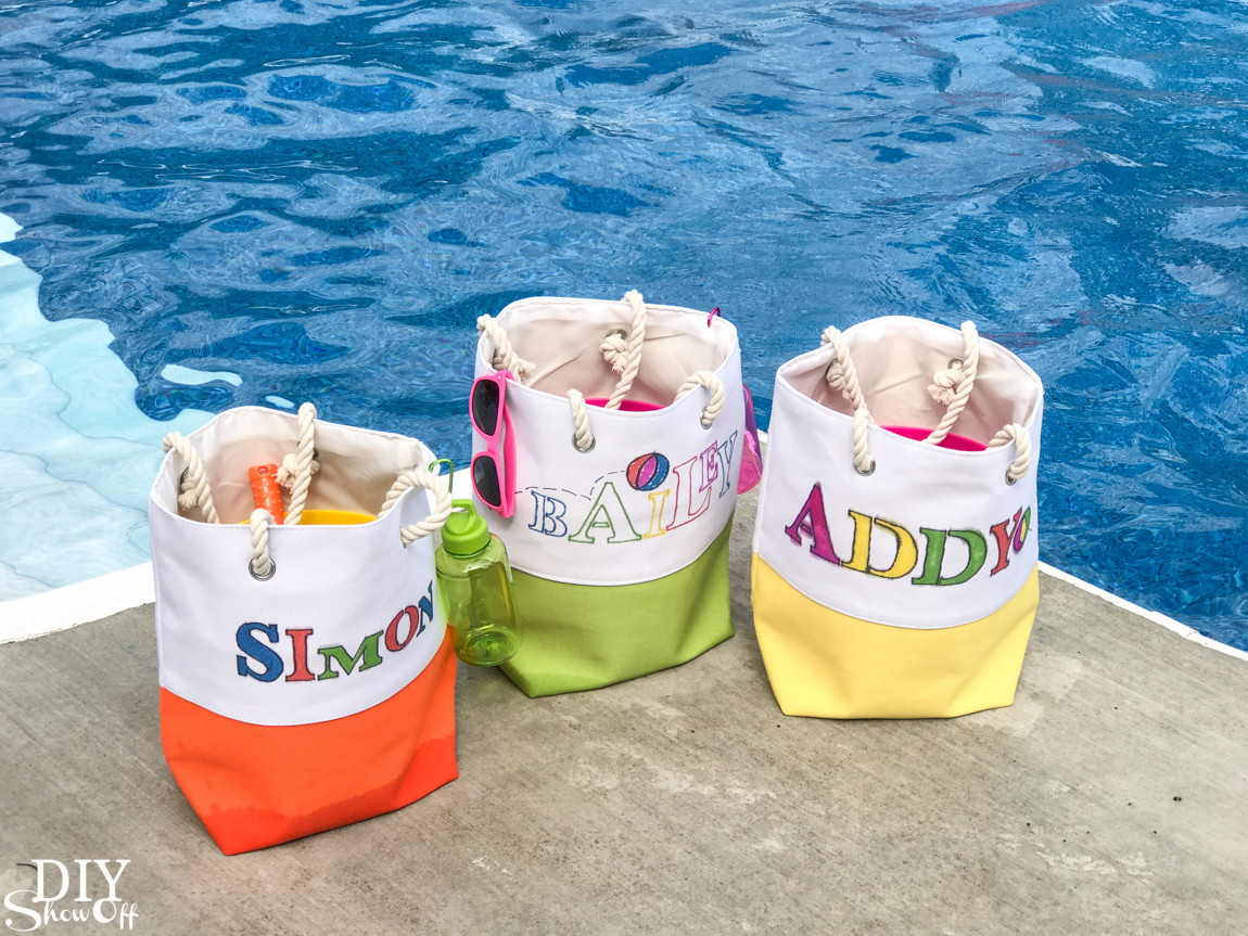 Pool Party Hostess Gift Ideas
 DIY Personalized Pool Party Gift Tote DIY Show f