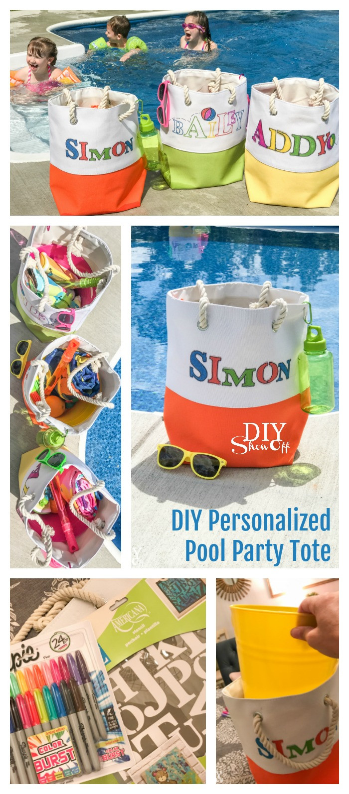 Pool Party Hostess Gift Ideas
 DIY Personalized Pool Party Gift Tote DIY Show f
