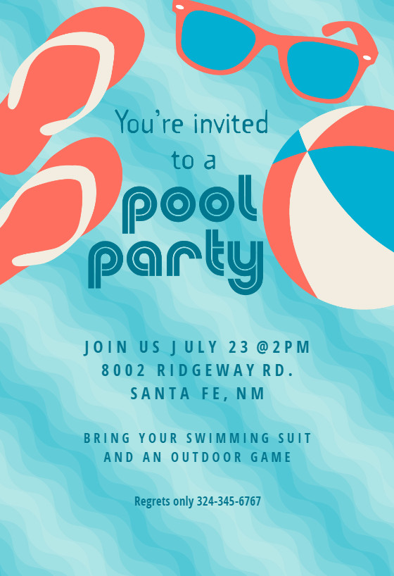 Pool Party Invitations Ideas
 Pool Party Stuff Pool Party Invitation Template Free