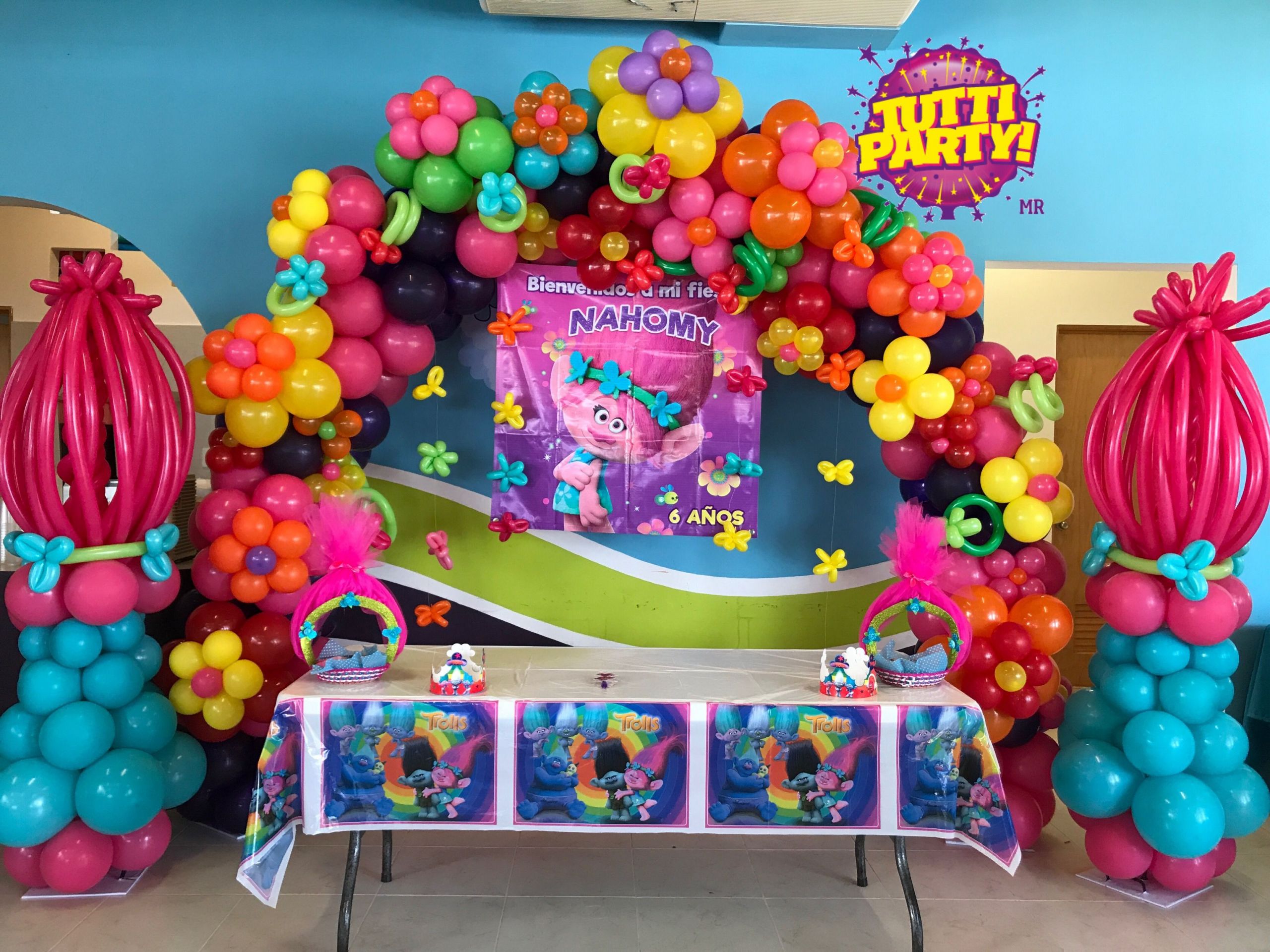 Poppy Troll Party Ideas
 Poppy party Poppy trolls party decorations balloons party