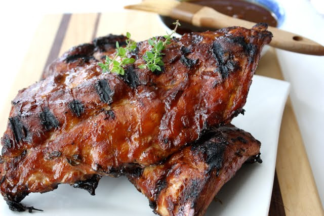 Pork Back Ribs Grill
 Grilled Baby Back Pork Ribs with Molasses & Bourbon Sauce