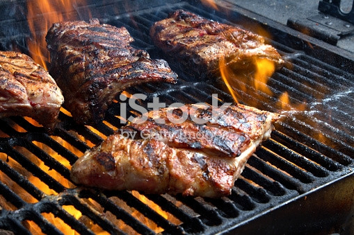 Pork Back Ribs Grill
 Barbecued Pork Baby Back Ribs Fiery Charcoal Grill