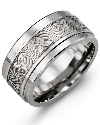Portal Wedding Rings
 Men s Square Pattern Wide Diamond Wedding Ring in Cobalt