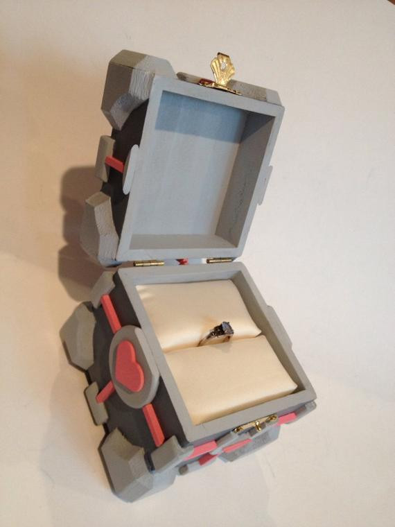 Portal Wedding Rings
 panion Cube Wedding Ring BoxHandmade Portal by