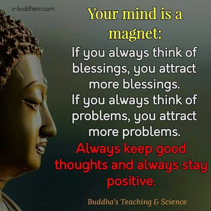 Positive Buddhist Quotes
 Your mind is a magnet Be Positive Pinterest