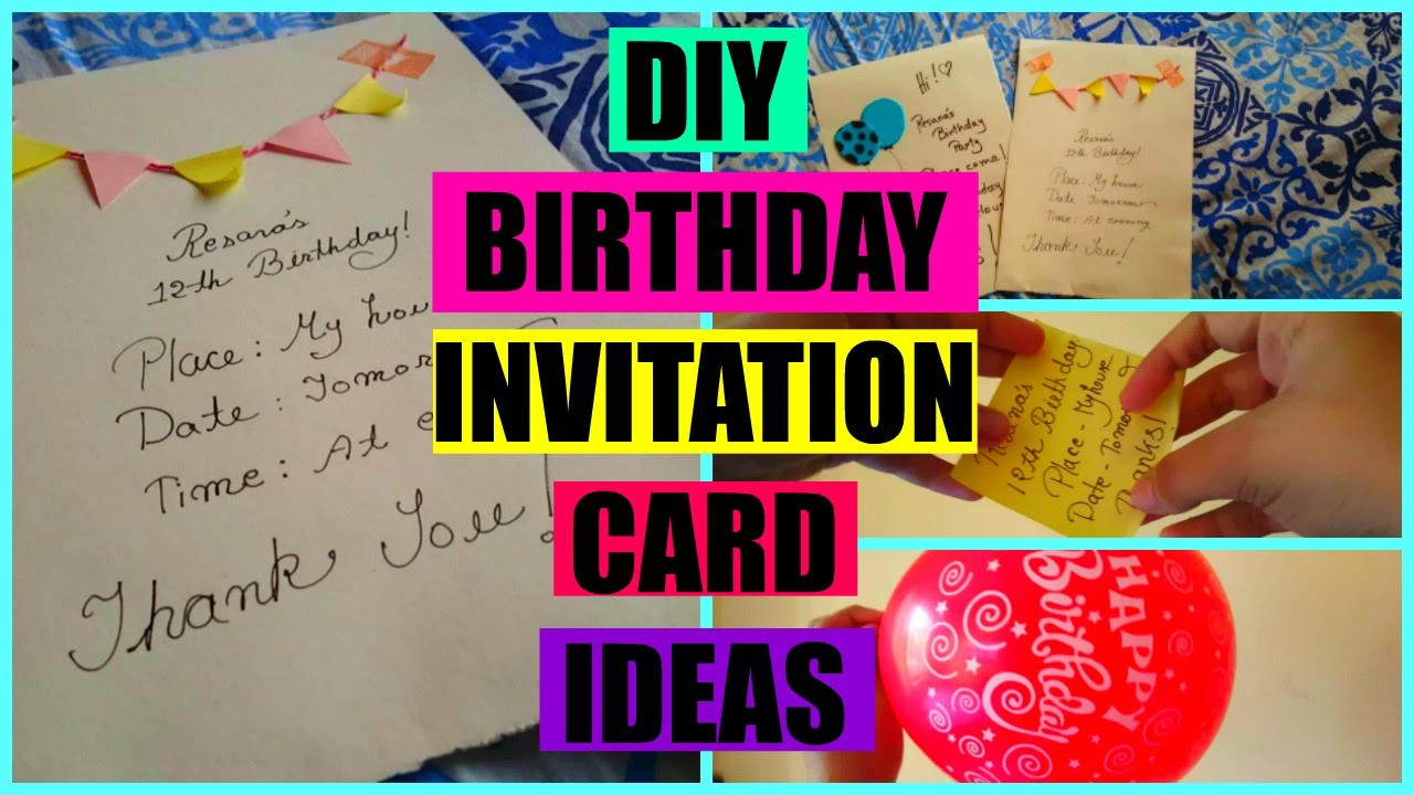 Postcard Birthday Invitations
 DIY BIRTHDAY INVITATION CARD