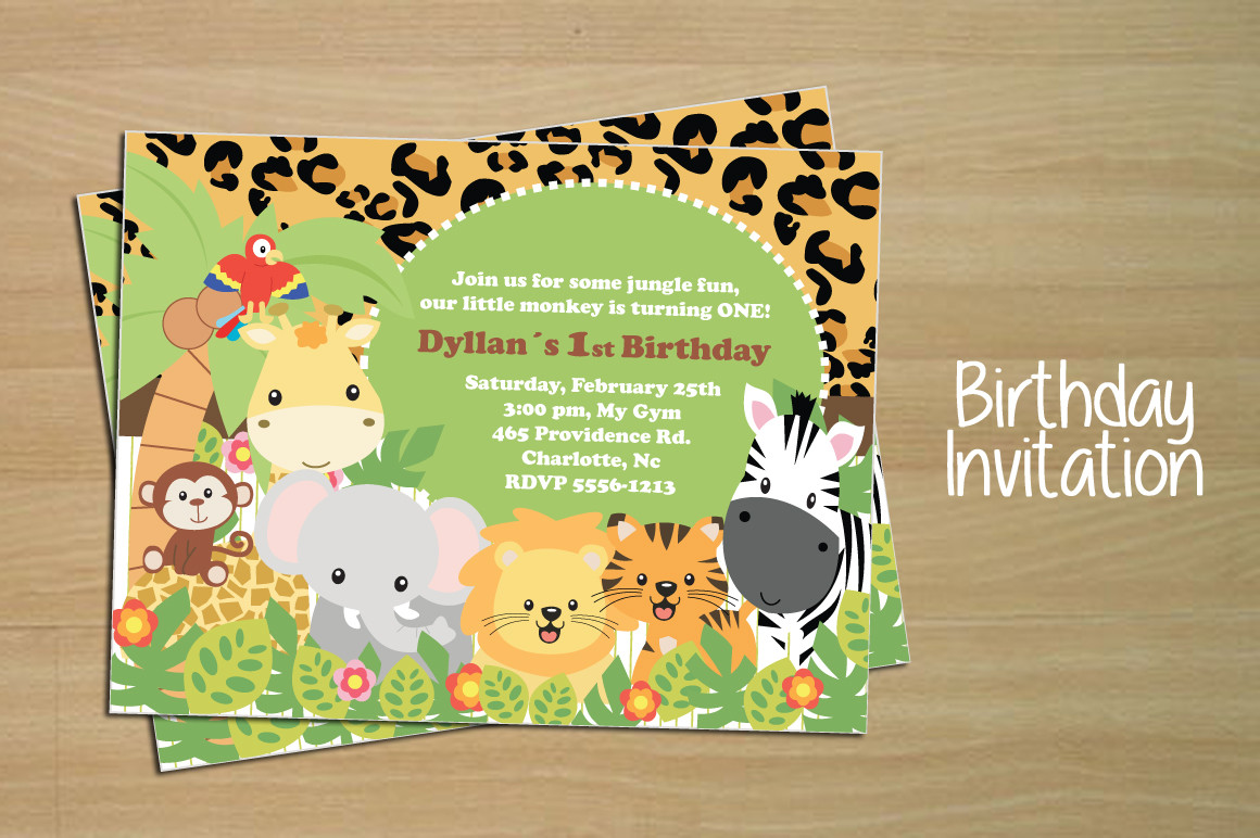 Postcard Birthday Invitations
 Birthday Invitation Card Jungle Invitation Templates