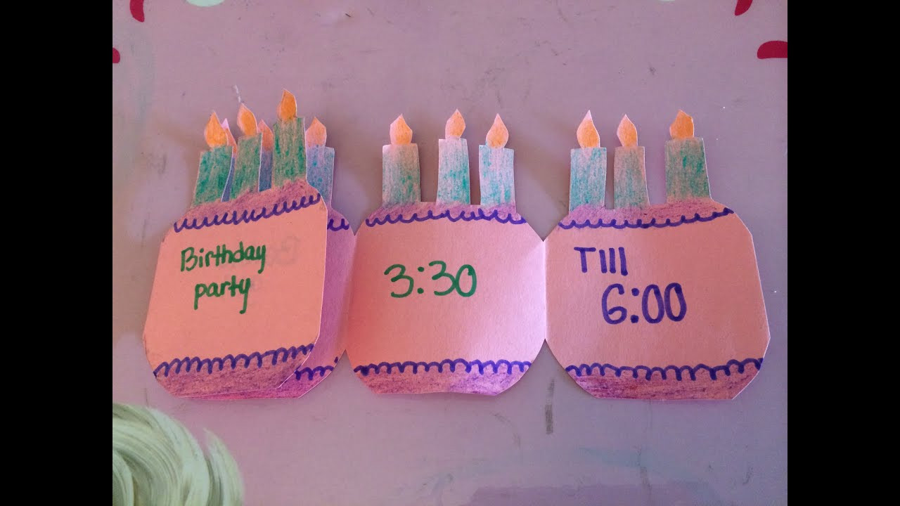 Postcard Birthday Invitations
 how to make a folding birthday party invitation card