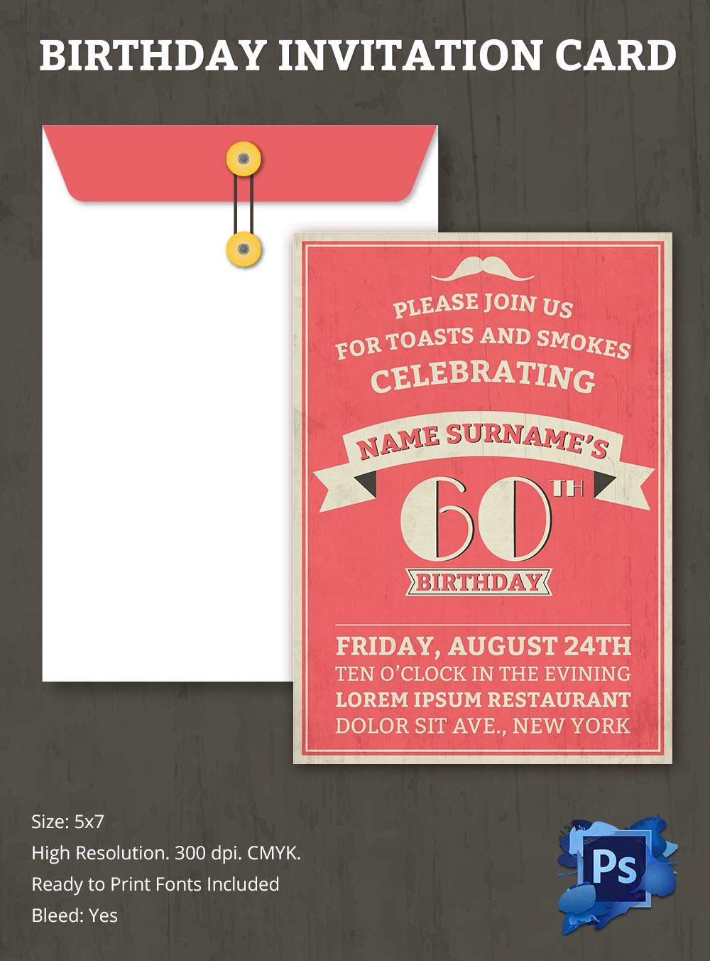 Postcard Birthday Invitations
 Birthday Invitation Template – 70 Free PSD Format