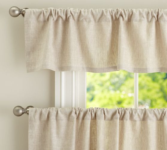 Pottery Barn Kitchen Curtain
 Emery Linen Cafe Curtain