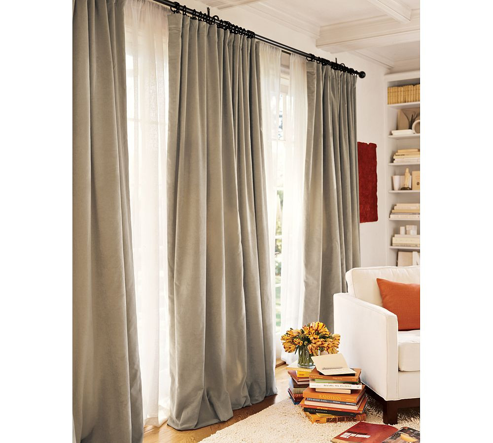 Pottery Barn Kitchen Curtain
 TWO Pottery Barn Velvet Drapes Curtains Panels Drapery