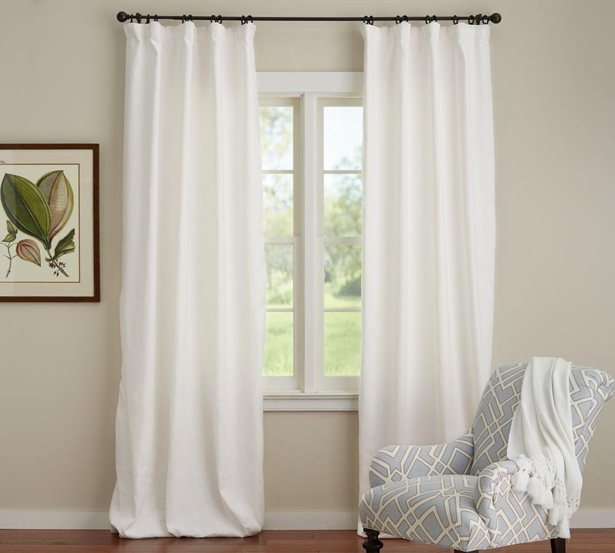 Pottery Barn Kitchen Curtain
 Emery Linen Cotton Curtain