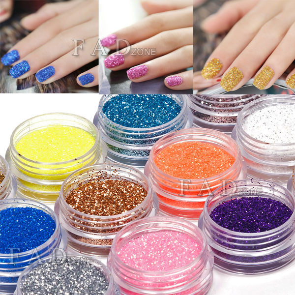 Powder Gel Nail Colors
 18 Colors Nail Art Glitter Powder Dust For UV GEL Acrylic