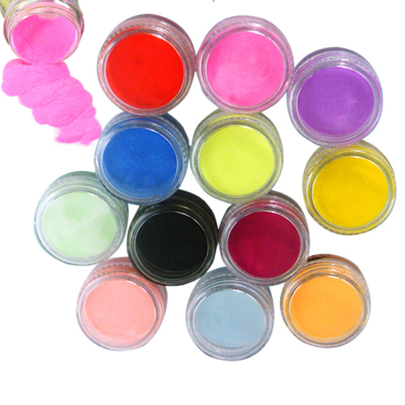 Powder Gel Nail Colors
 Buy 12 Colors Nail Art Tips Acrylic 3D UV Gel Powder Dust