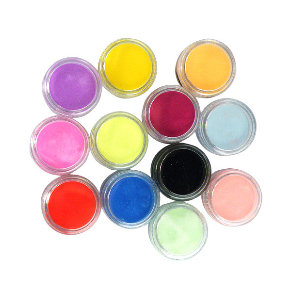 Powder Gel Nail Colors
 12 Colors Nail Art Tips Acrylic 3D UV Gel Powder Dust