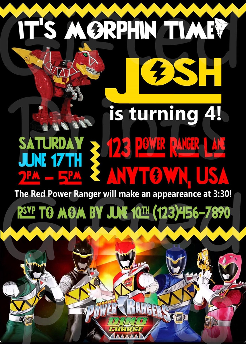 Power Ranger Birthday Invitations
 Birthday Invitation Power Rangers Theme