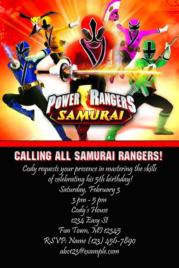 Power Ranger Birthday Invitations
 GiftsByRB on Etsy