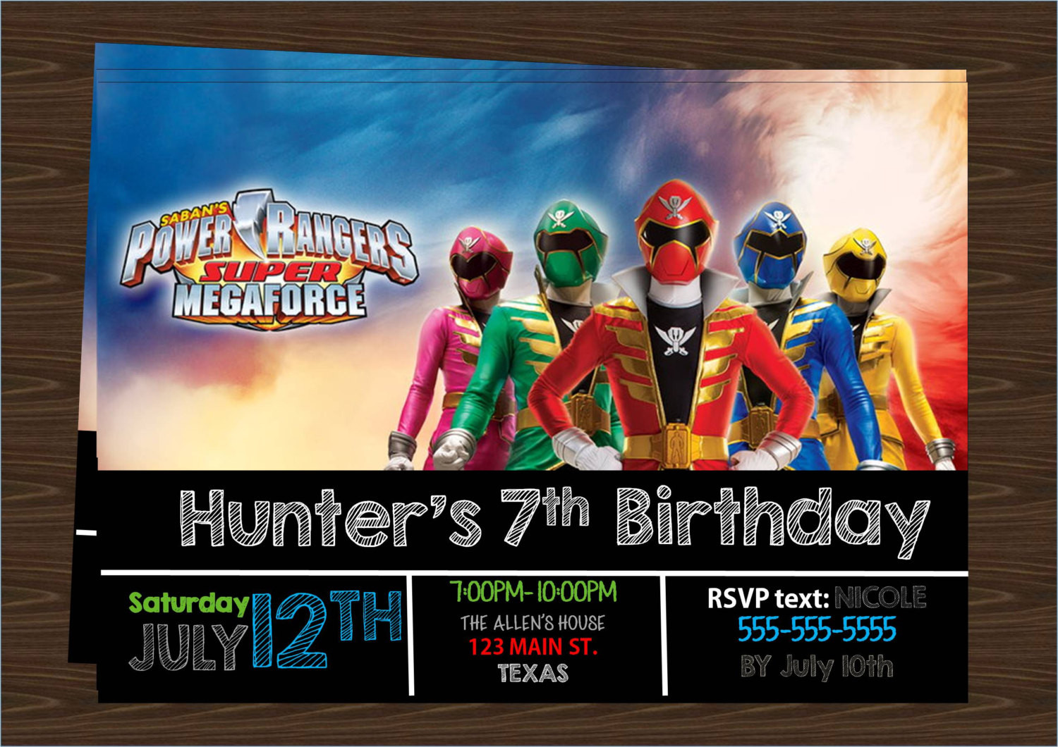 Power Ranger Birthday Invitations
 Power Rangers Invitation printable by LeilaBugs on Etsy
