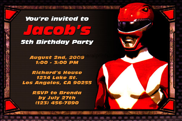 Power Ranger Birthday Invitations
 Power Rangers Birthday Party Invitations FREE Invitation