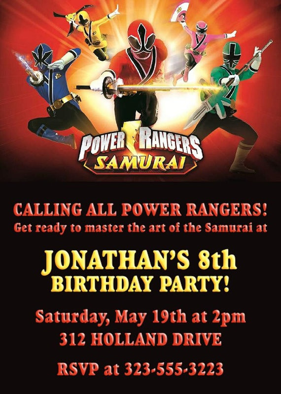 Power Ranger Birthday Invitations
 FREE Printable Power Rangers Birthday Party Invitations