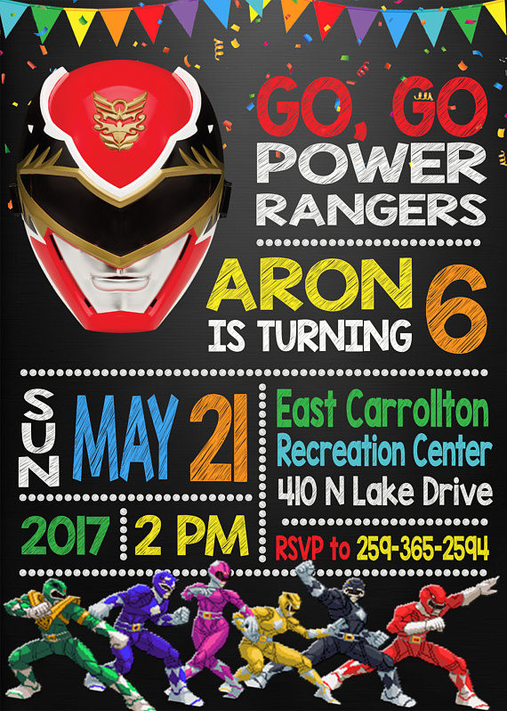 Power Ranger Birthday Invitations
 13 Power Rangers Party Ideas Pretty My Party