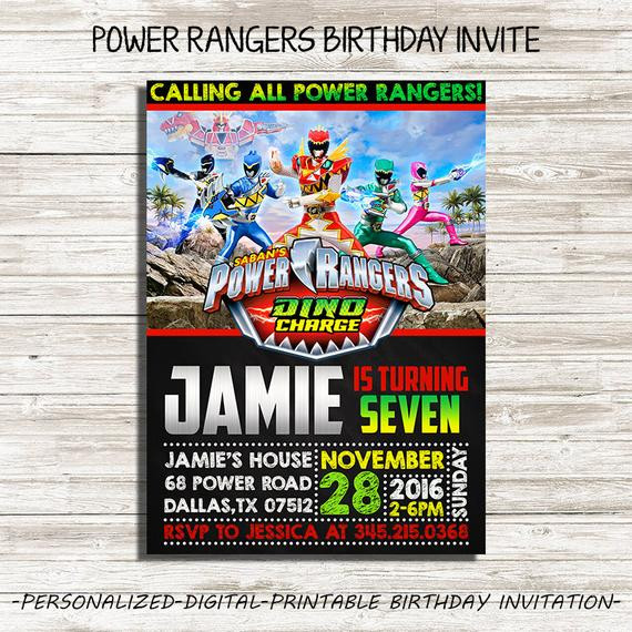 Power Ranger Birthday Invitations
 Power Rangers Birthday Invitation Power by DigitalFactoryArt