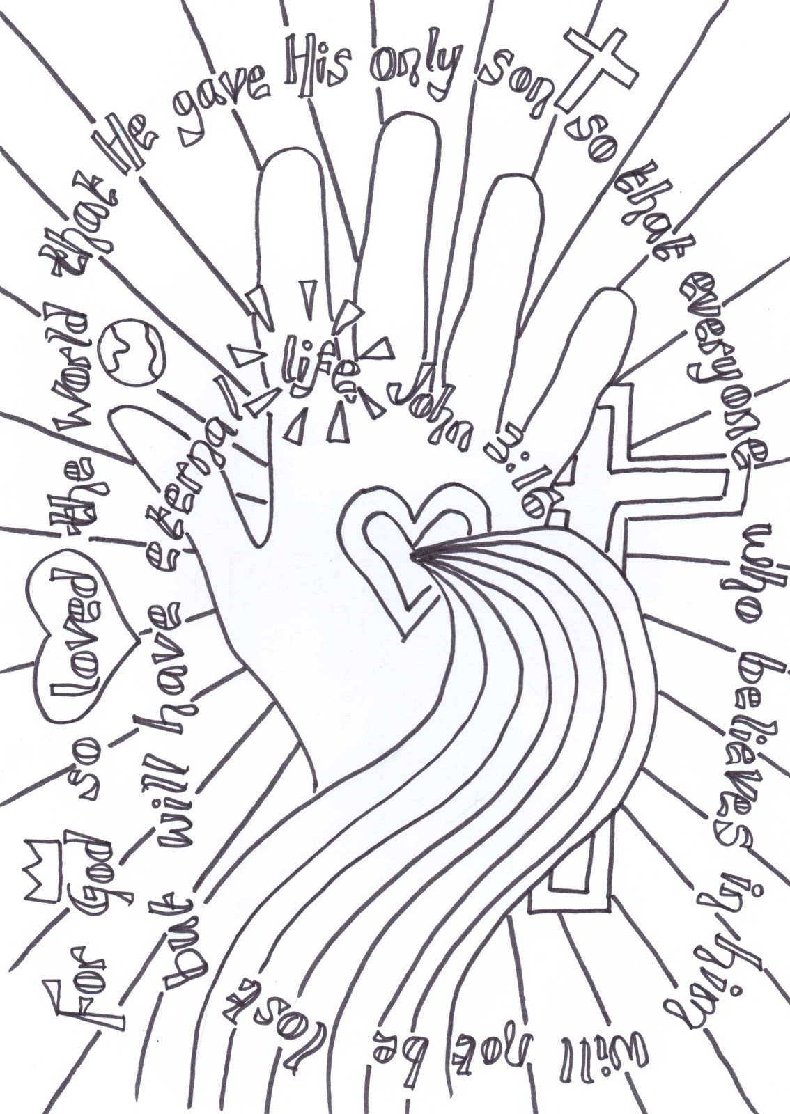 Prayer Coloring Pages For Kids
 Flame Creative Children s Ministry John 3 16 verse to colour