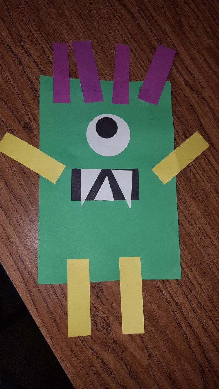 Preschool Craft Activity
 Rectangle monster craft